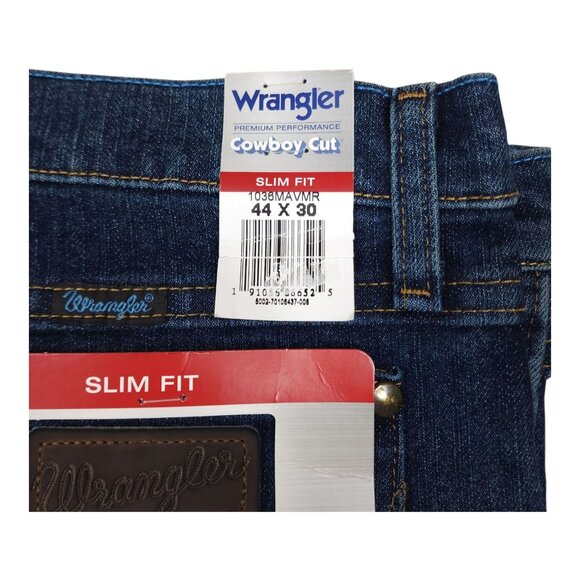 Wrangler Slim Fit Cowboy Cut Premium Performance Jeans 44x30 Flex Moisture Wick - Picture 5 of 12